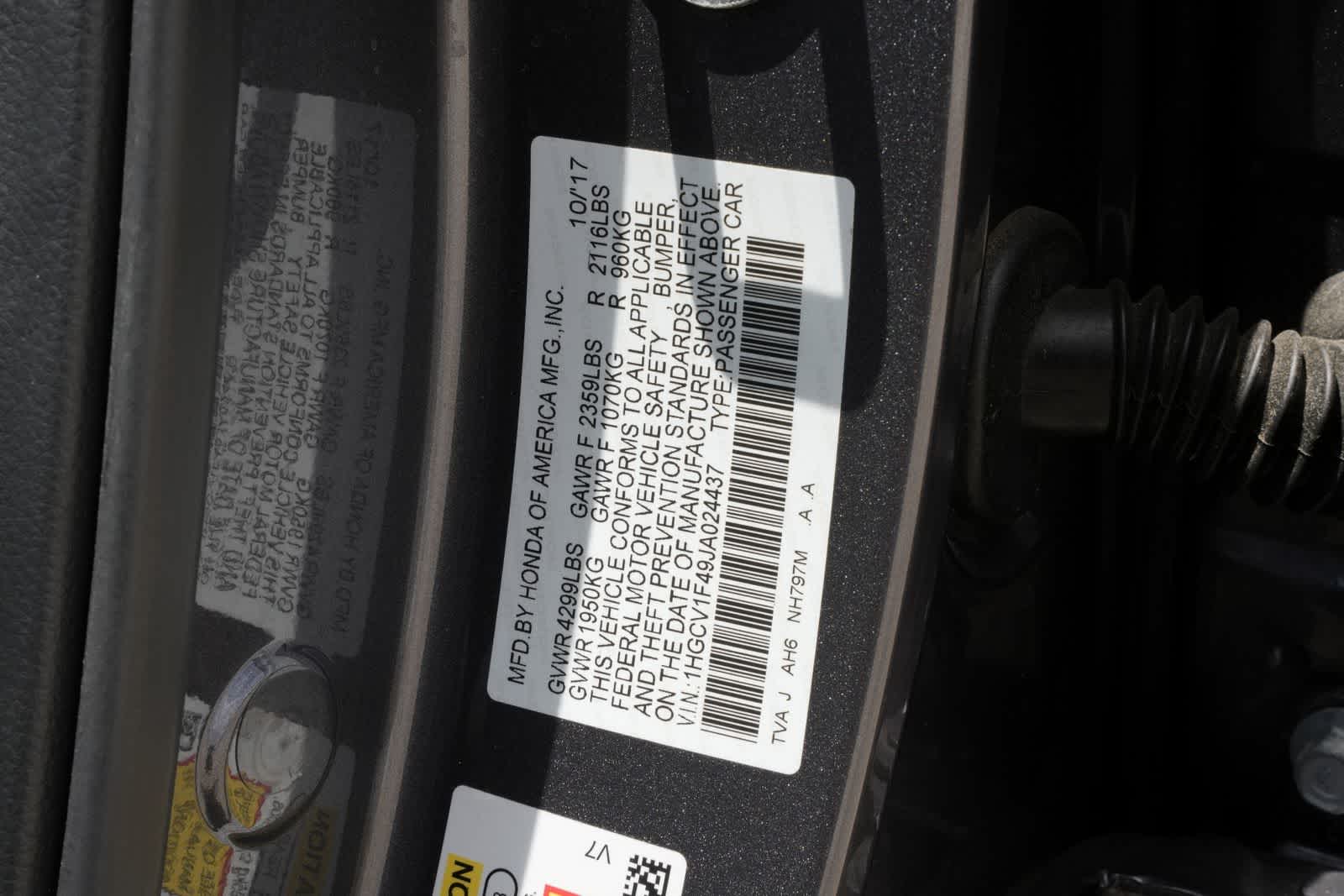 2018 Honda Accord Sedan EX 1.5T