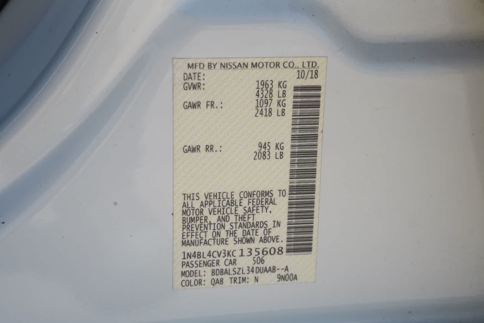 2019 Nissan Altima 2.5 SR