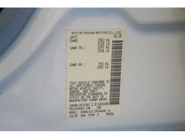 2019 Nissan Altima 2.5 SR