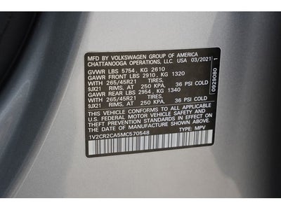 2021 Volkswagen Atlas 3.6L V6 SEL R-Line