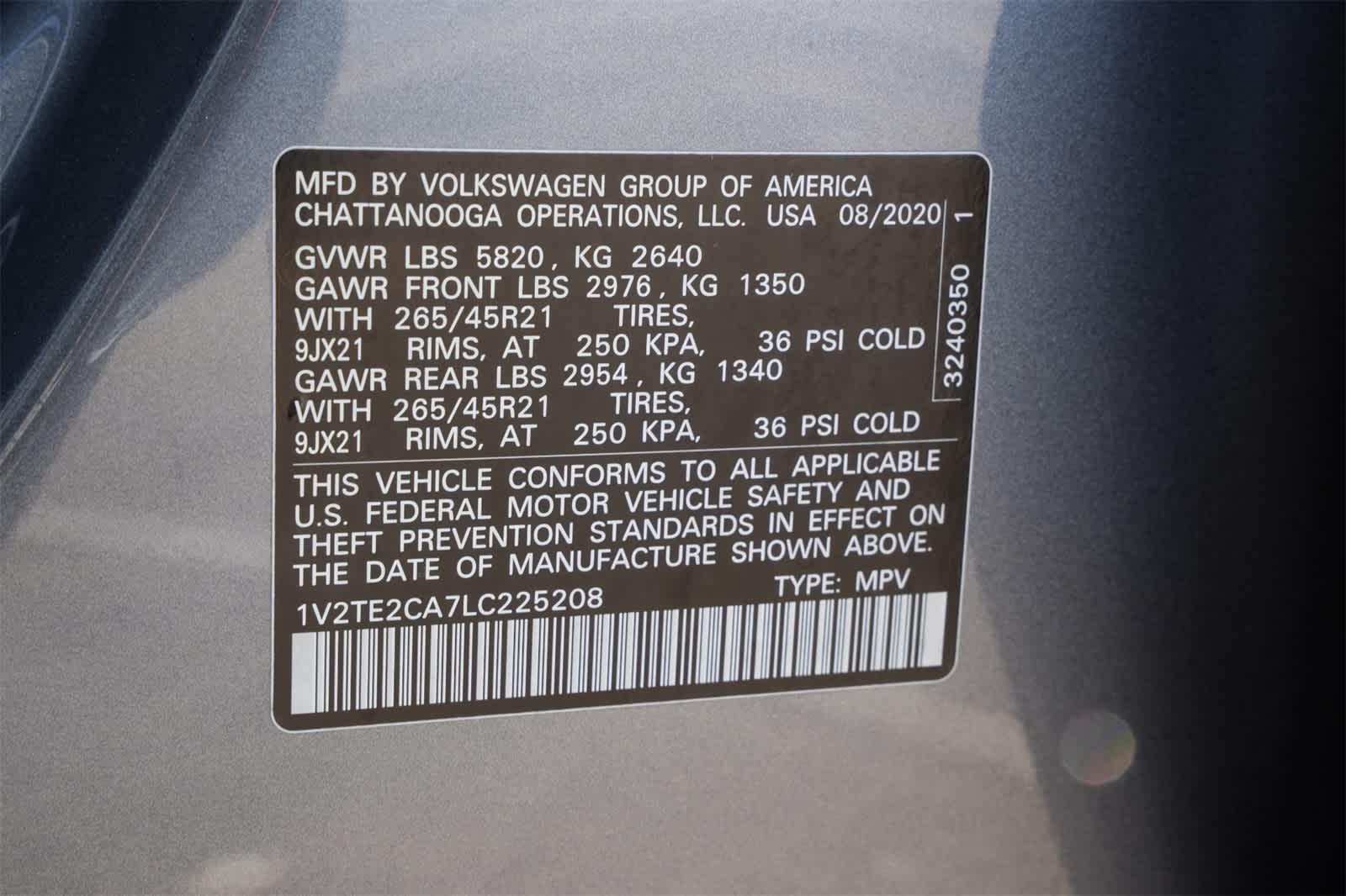 2020 Volkswagen Atlas Cross Sport 3.6L V6 SEL Premium R-Line