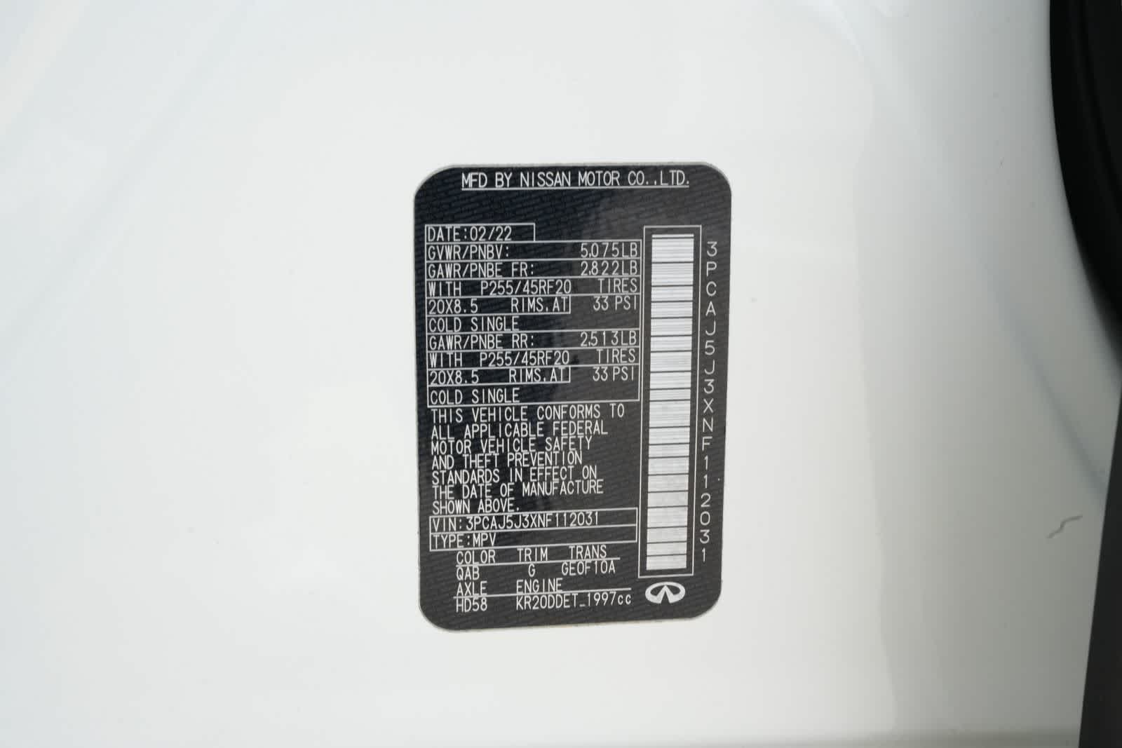 2022 INFINITI QX55 LUXE