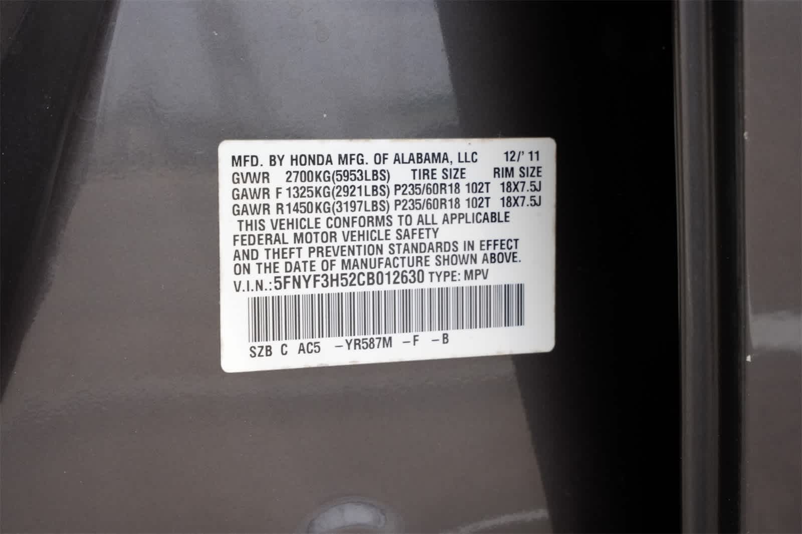 2012 Honda Pilot EX-L
