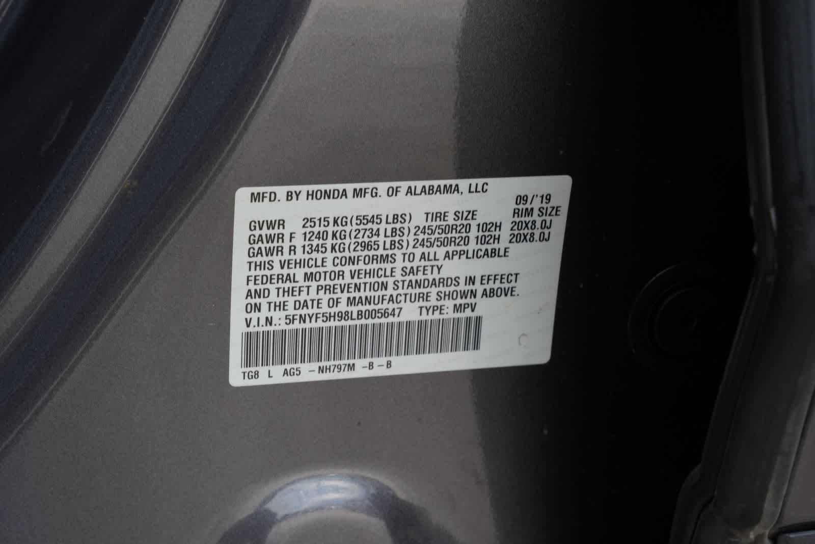 2020 Honda Pilot Touring 8-Passenger