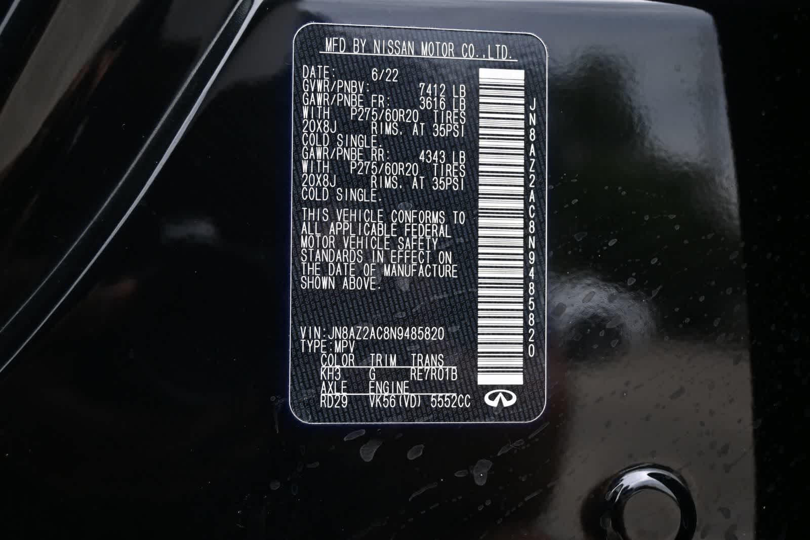 2022 INFINITI QX80 LUXE