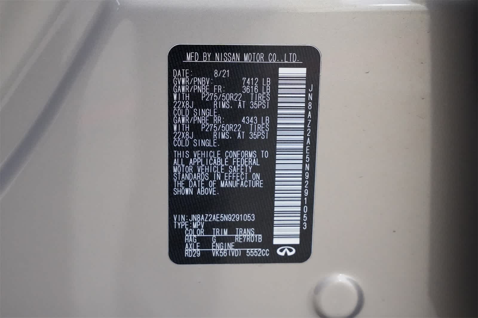 2022 INFINITI QX80 PREMIUM SELECT 4WD