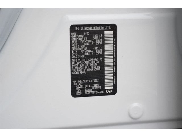 2022 INFINITI QX80 SENSORY