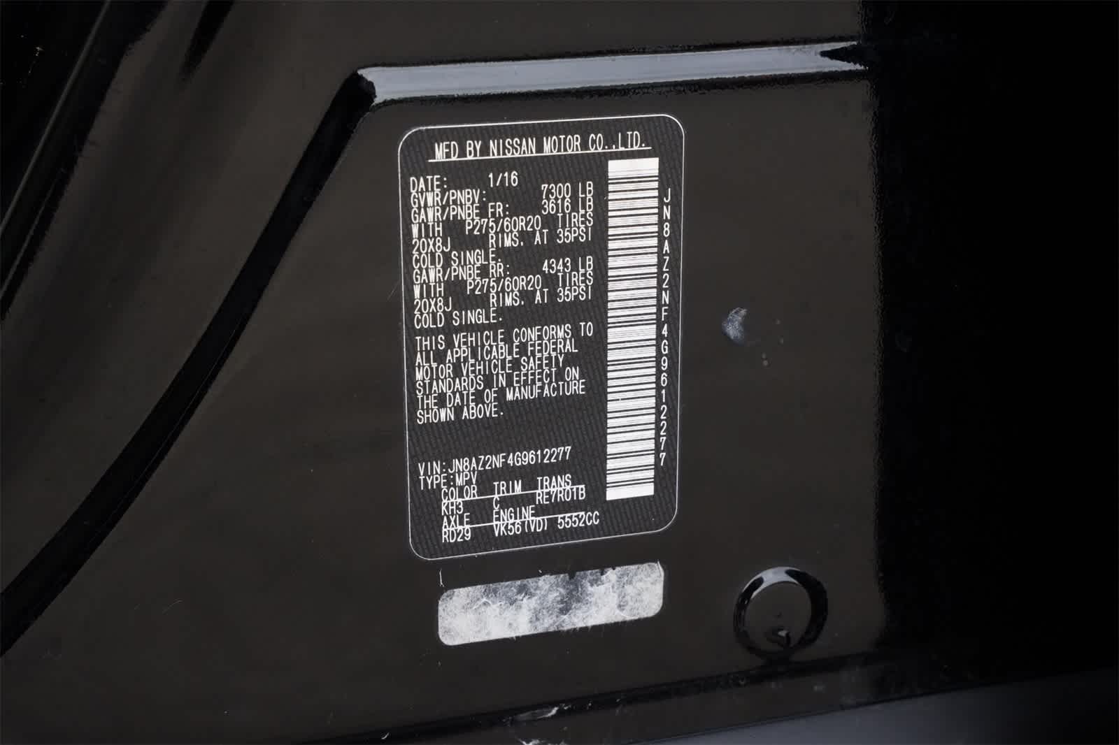 2016 INFINITI QX80 2WD 4dr