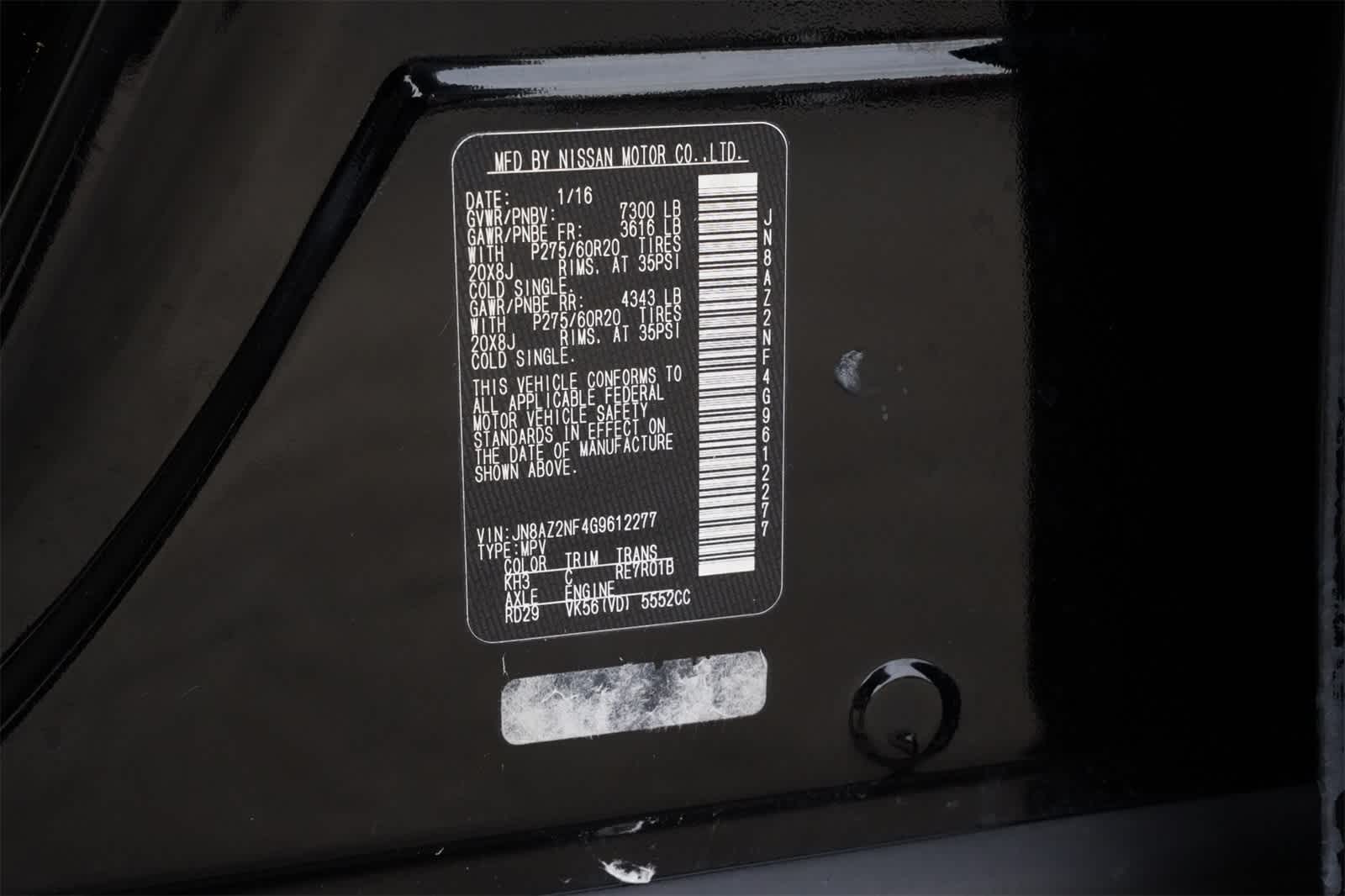 2016 INFINITI QX80 2WD 4dr