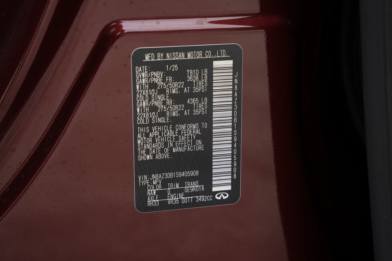 2025 INFINITI QX80 SENSORY
