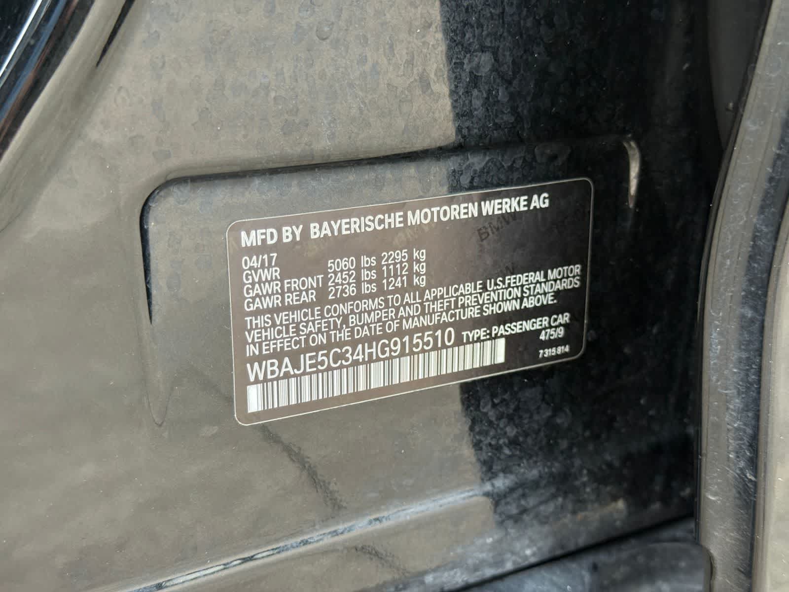 2017 BMW 540i 540i